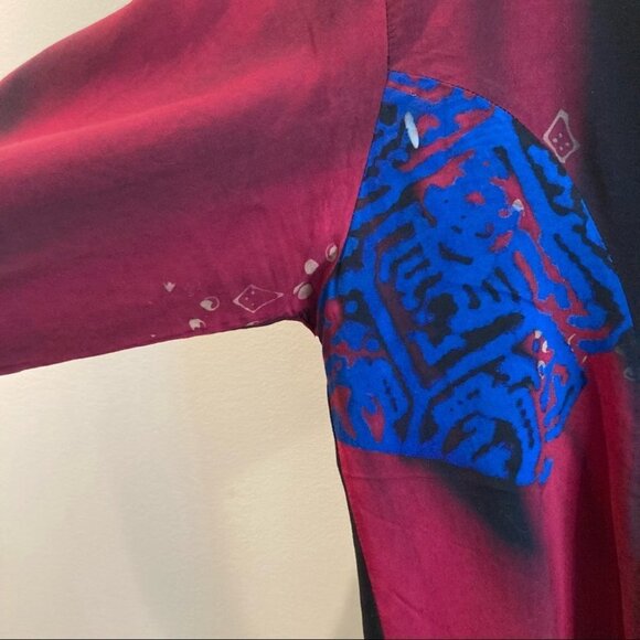 KALIYANA Sz S-M Colourful Oversized A-Line Button Up Tunic Jacket Dress - Picture 9 of 10